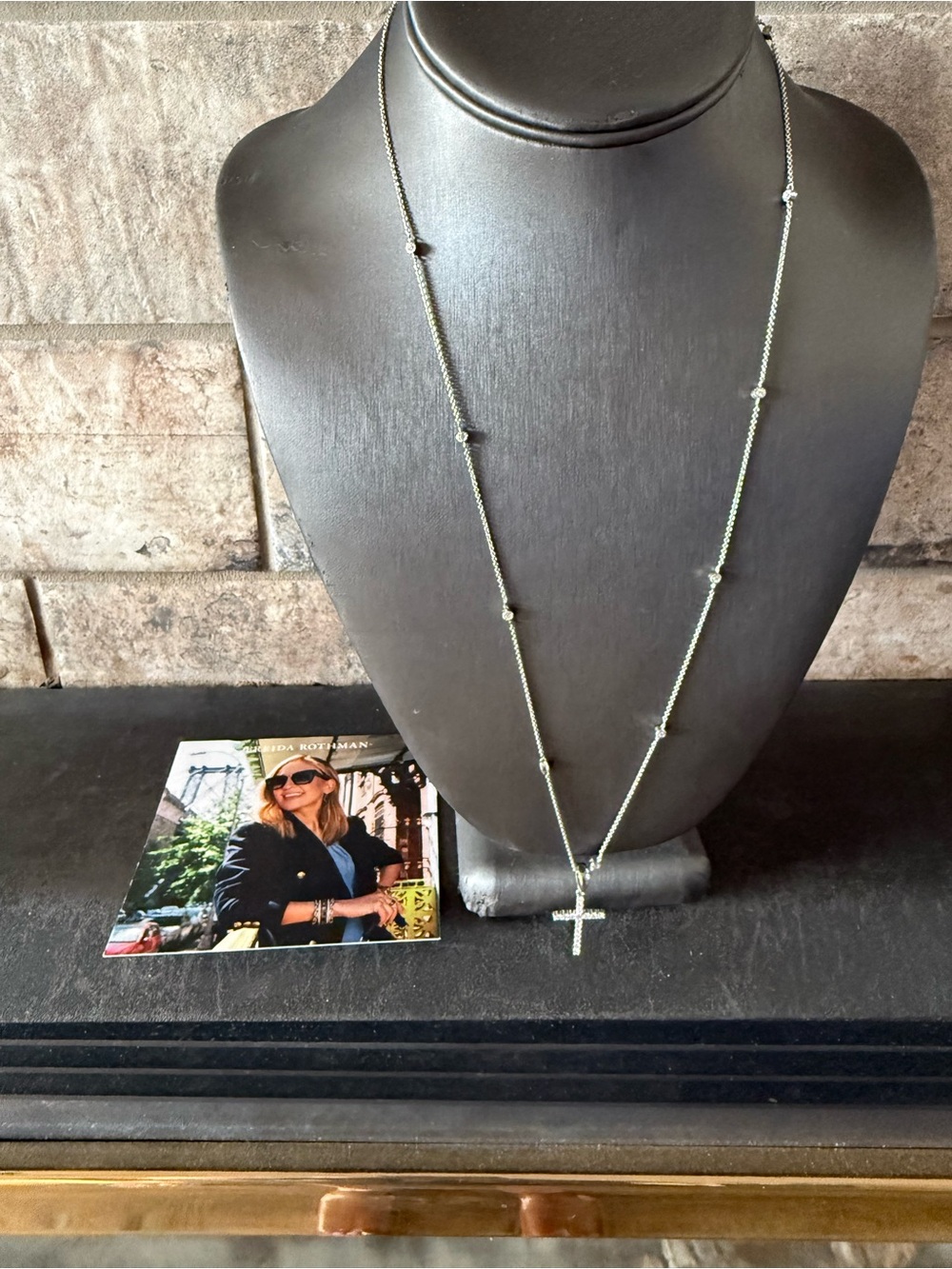 Freida Rothman Sterling Silver Cross Station Necklace